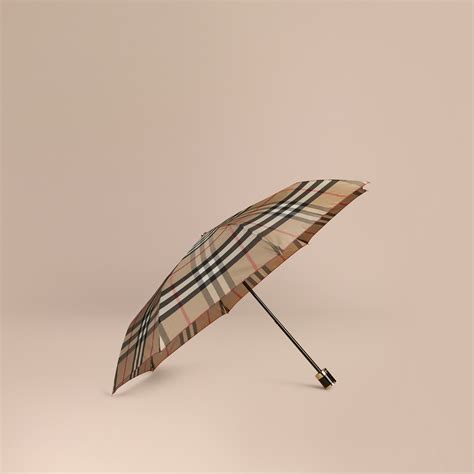 burberry ombrello pieghevole|Check Folding Umbrella in Sand .